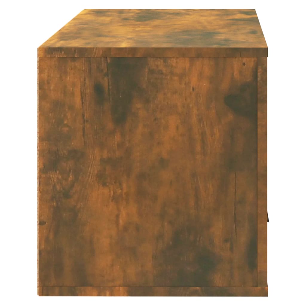 Wandschoenenkast 70X35X38 Cm Massief Grenenhout Gerookt eiken