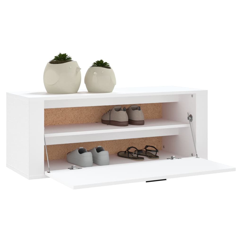Wandschoenenkast 00X35X38 Cm Bewerkt Hout Wit