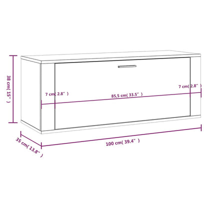 Wandschoenenkast 00X35X38 Cm Bewerkt Hout Betongrijs