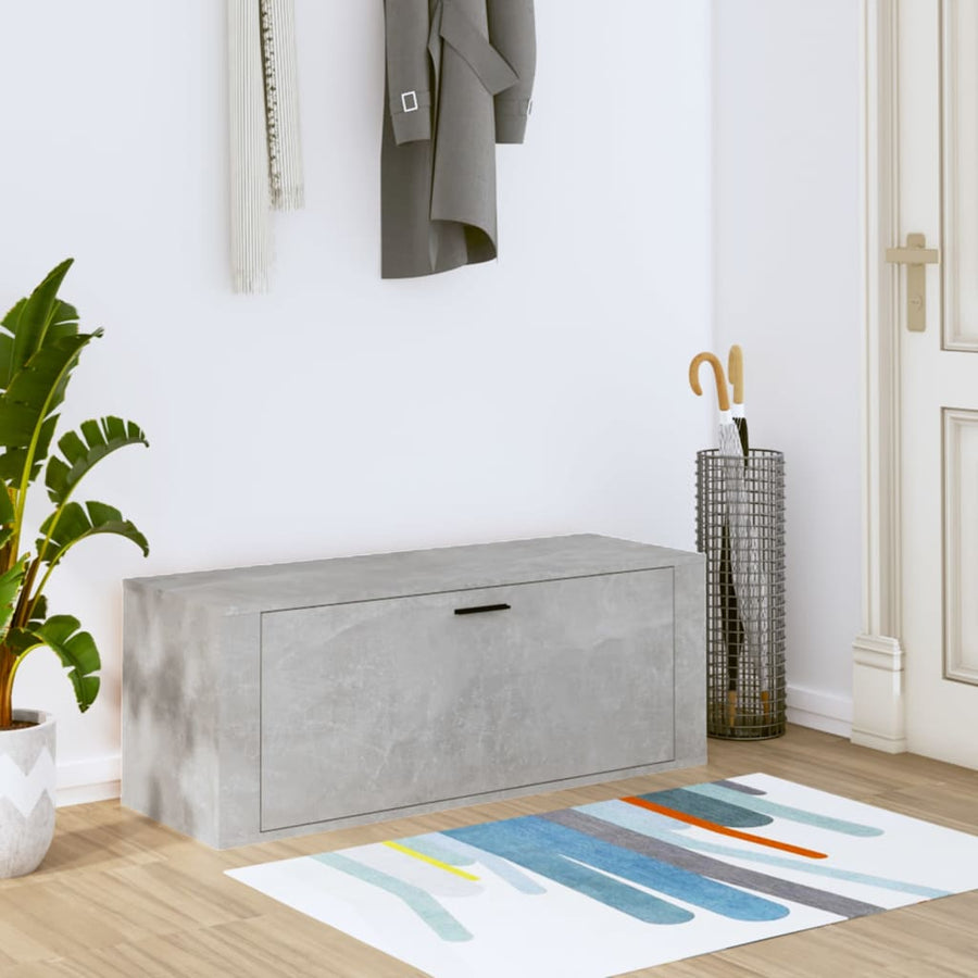 Wandschoenenkast 00X35X38 Cm Bewerkt Hout Betongrijs