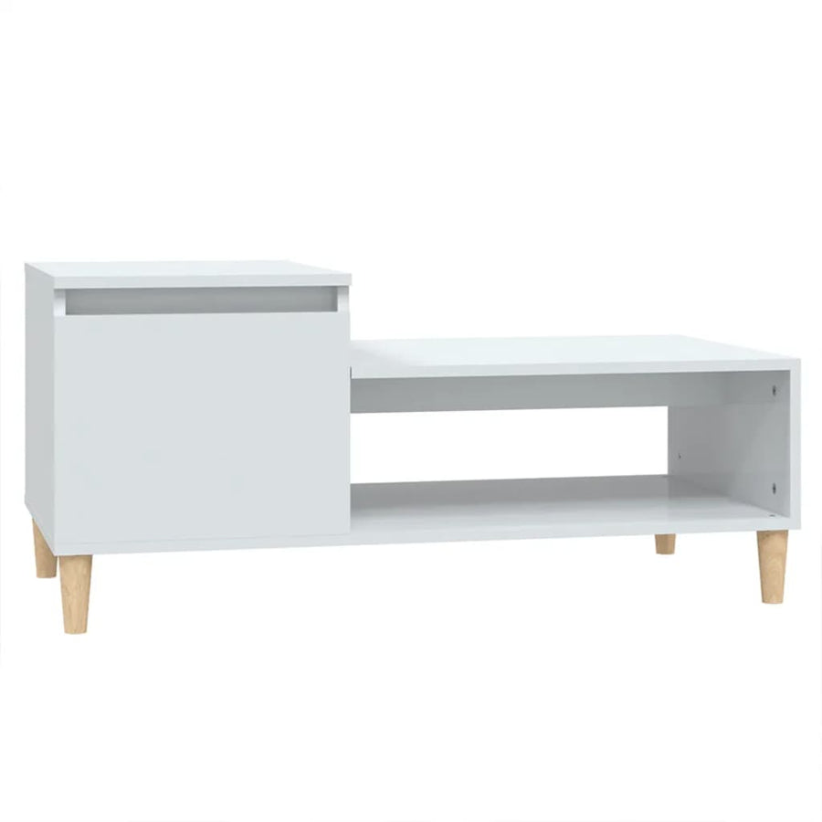 Salontafel 00X50X45 Cm Bewerkt Hout Hoogglans wit