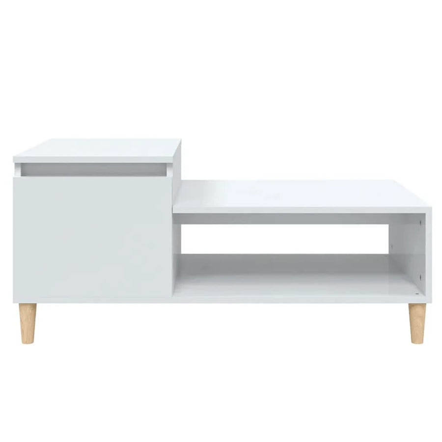 Salontafel 00X50X45 Cm Bewerkt Hout Hoogglans wit