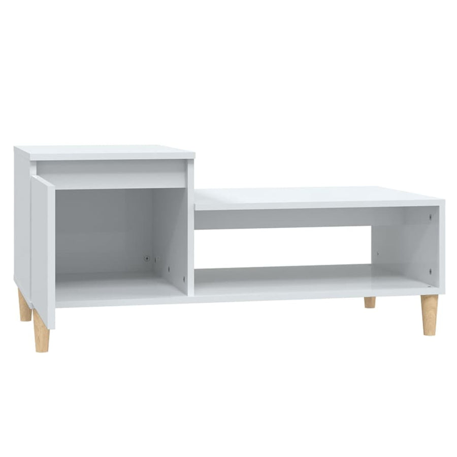Salontafel 00X50X45 Cm Bewerkt Hout Hoogglans wit
