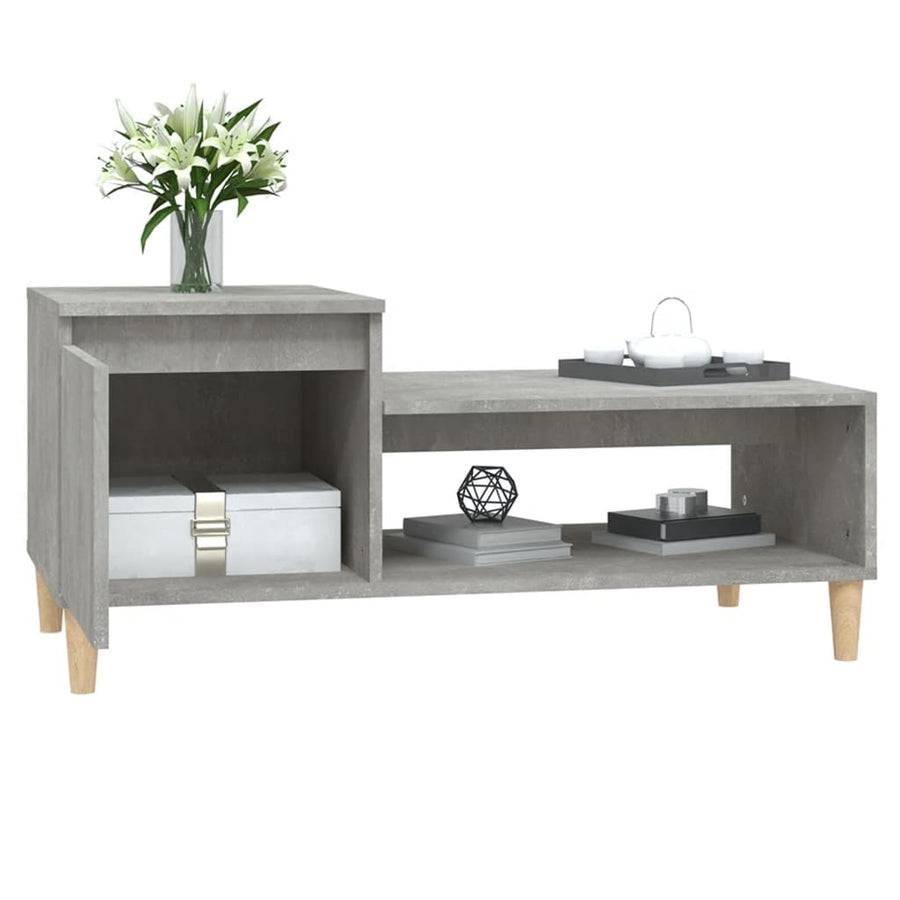 Salontafel 100X50X45 Cm Bewerkt Hout Betongrijs