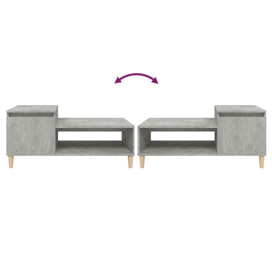 Salontafel 100X50X45 Cm Bewerkt Hout Betongrijs