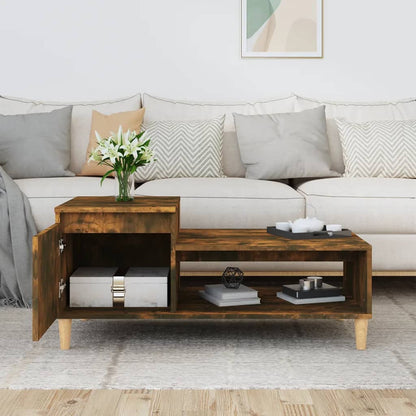 Salontafel 100X50X45 Cm Bewerkt Hout Gerookt Eikenkleurig