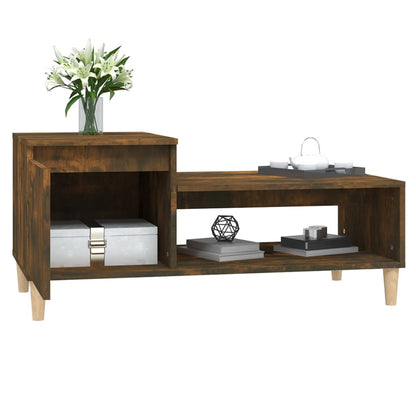 Salontafel 100X50X45 Cm Bewerkt Hout Gerookt Eikenkleurig
