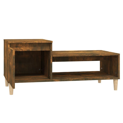 Salontafel 100X50X45 Cm Bewerkt Hout Gerookt Eikenkleurig