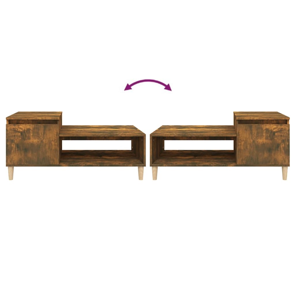 Salontafel 100X50X45 Cm Bewerkt Hout Gerookt Eikenkleurig