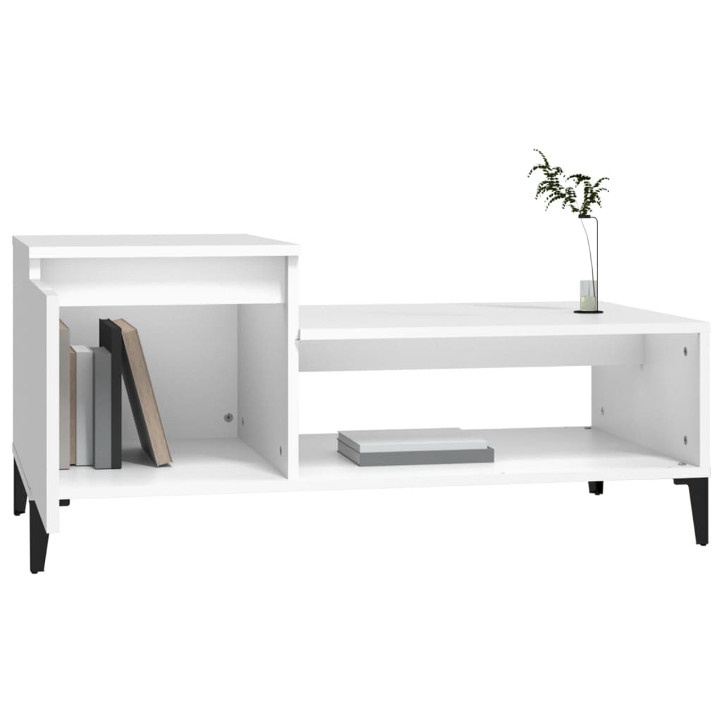 Salontafel 00X50X45 Cm Bewerkt Hout Wit