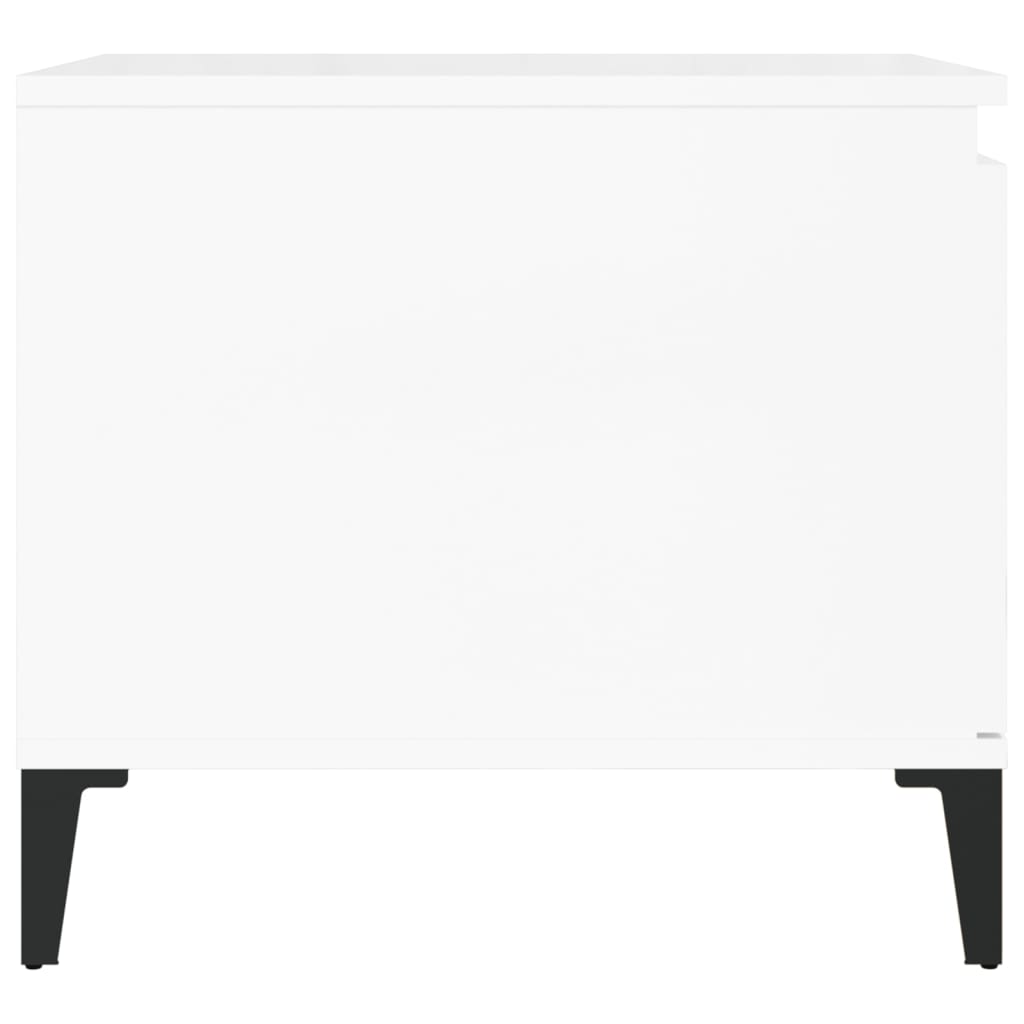 Salontafel 100X50X45 Cm Bewerkt Hout Hoogglans Wit