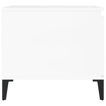 Salontafel 100X50X45 Cm Bewerkt Hout Hoogglans Wit