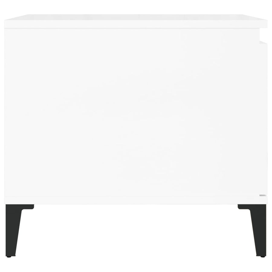 Salontafel 100X50X45 Cm Bewerkt Hout Hoogglans Wit
