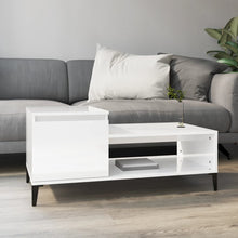 Salontafel 100X50X45 Cm Bewerkt Hout Hoogglans Wit