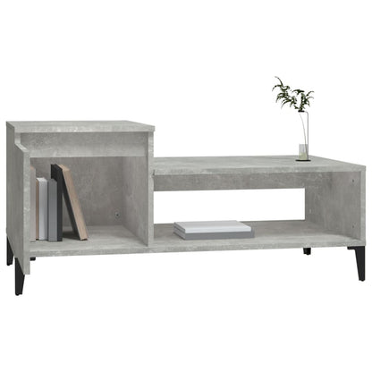 Salontafel 100X50X45 Cm Bewerkt Hout Betongrijs