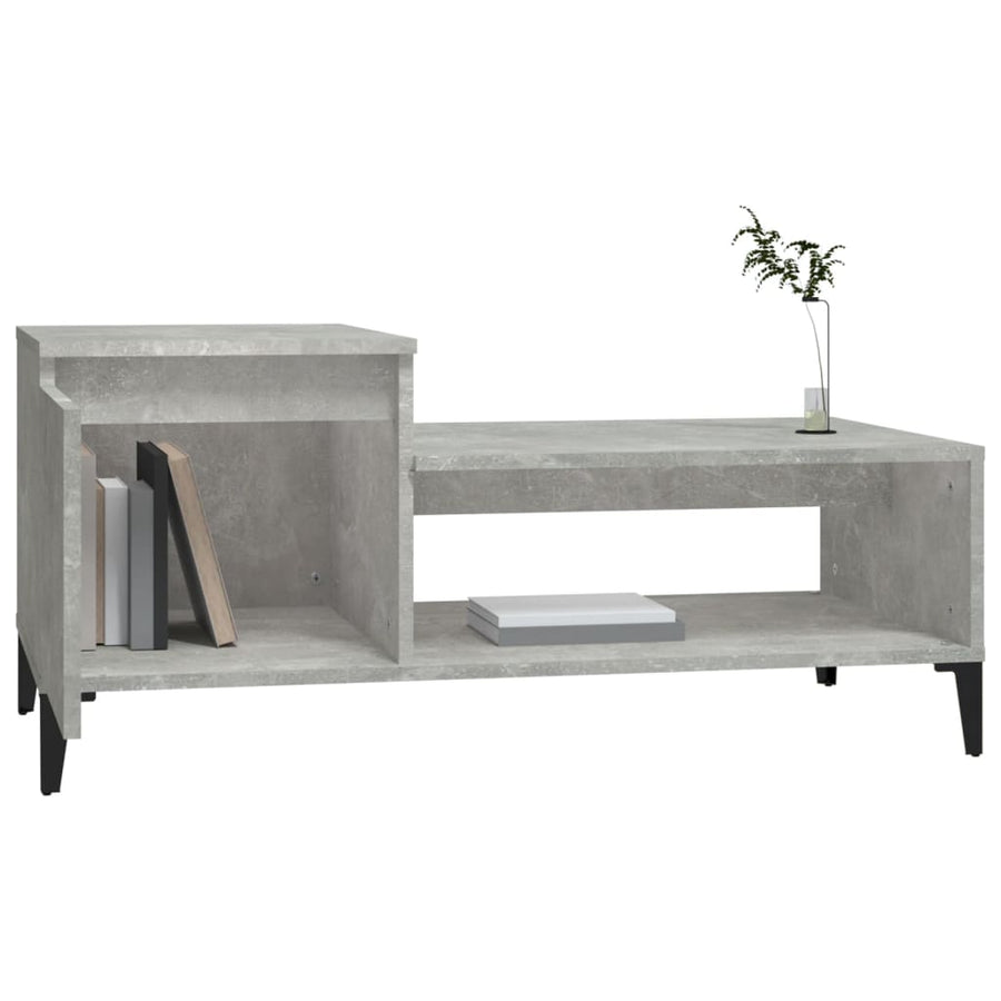 Salontafel 100X50X45 Cm Bewerkt Hout Betongrijs
