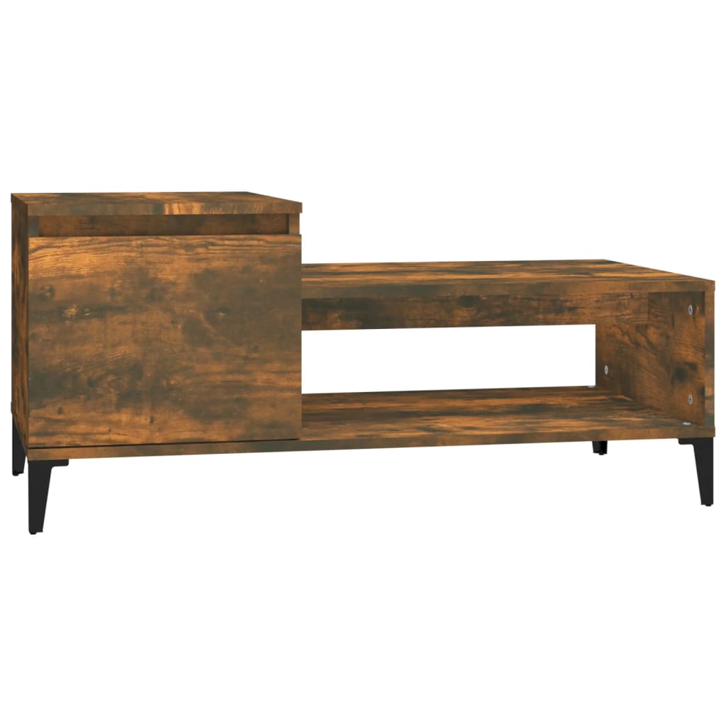 Salontafel 100X50X45 Cm Bewerkt Hout Gerookt Eikenkleurig