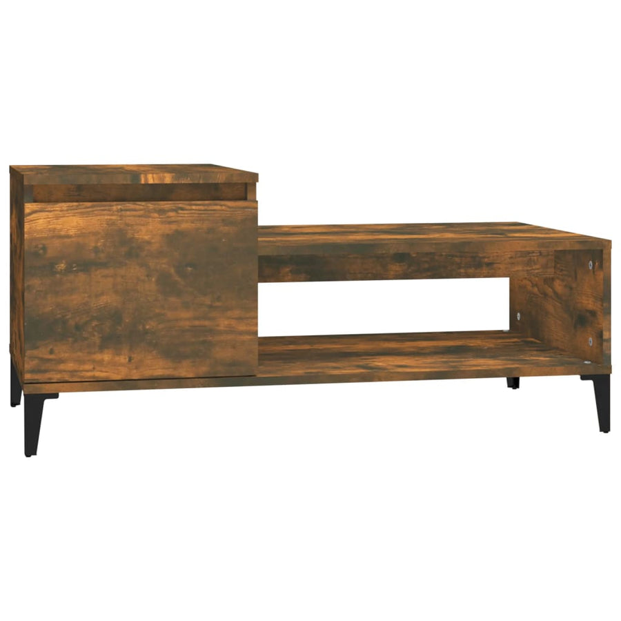 Salontafel 100X50X45 Cm Bewerkt Hout Gerookt Eikenkleurig