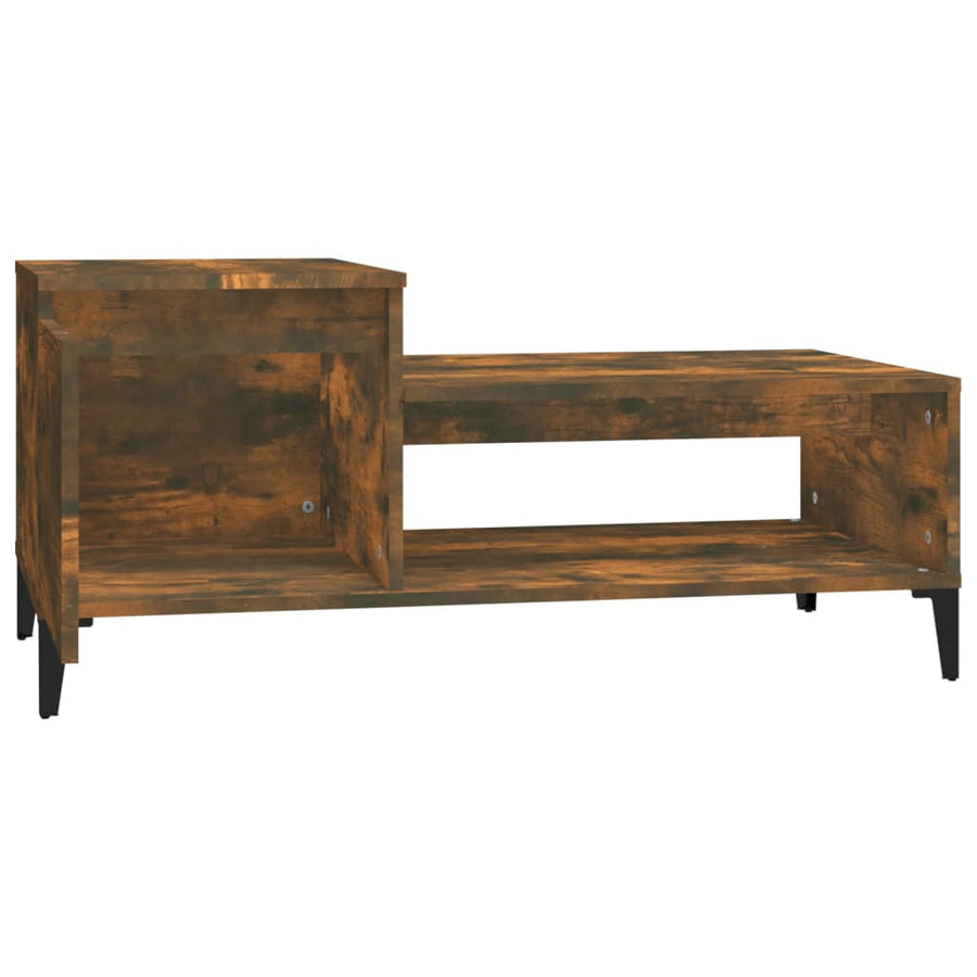 Salontafel 100X50X45 Cm Bewerkt Hout Gerookt Eikenkleurig