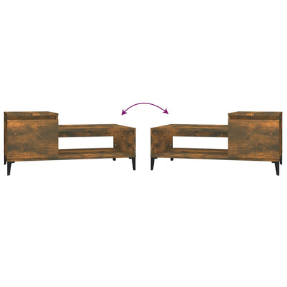 Salontafel 100X50X45 Cm Bewerkt Hout Gerookt Eikenkleurig