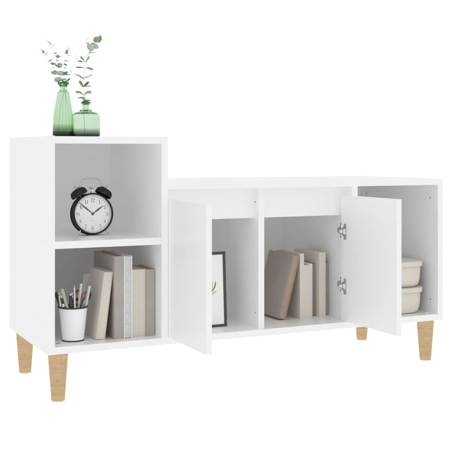 Tv-Meubel 00X35X55 Cm Bewerkt Hout Wit