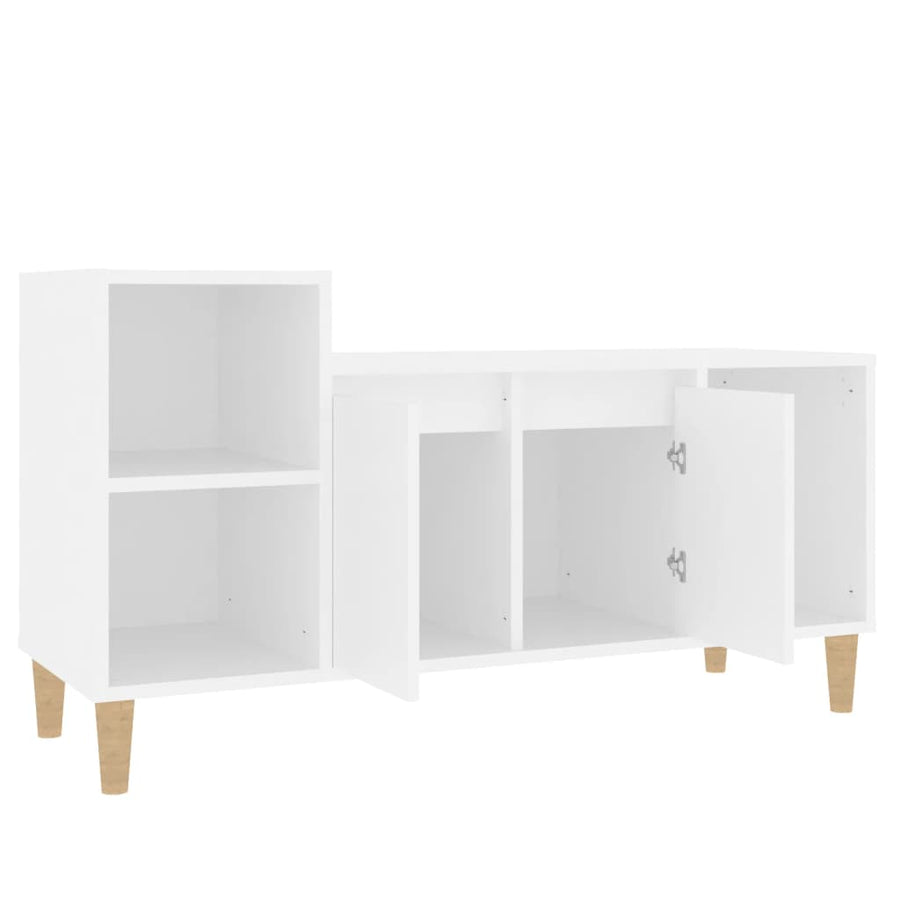 Tv-Meubel 00X35X55 Cm Bewerkt Hout Wit