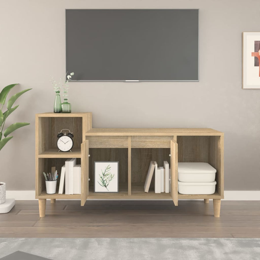Tv-Meubel 00X35X55 Cm Bewerkt Hout Kleurig Sonoma eiken