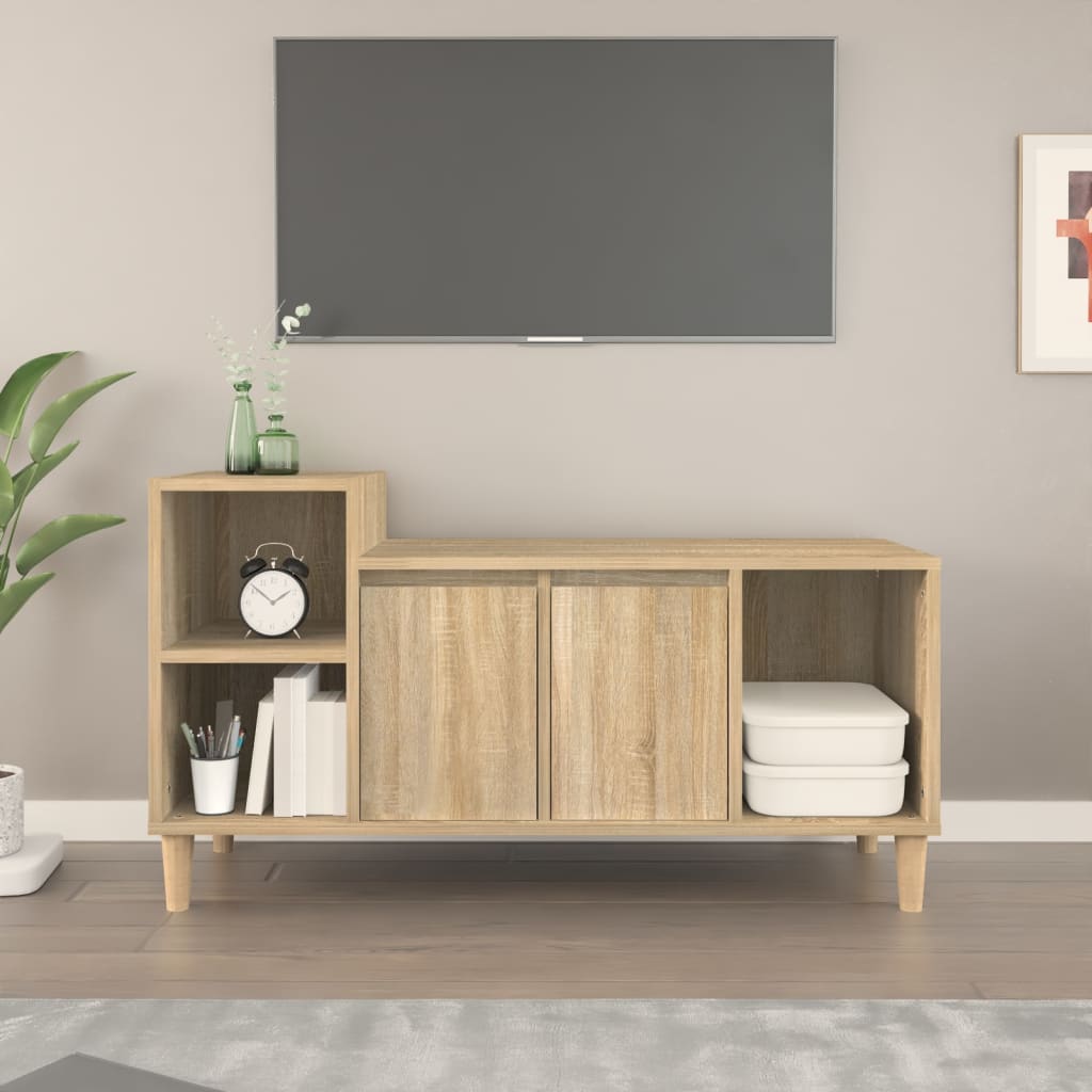 Tv-Meubel 00X35X55 Cm Bewerkt Hout Kleurig Sonoma eiken