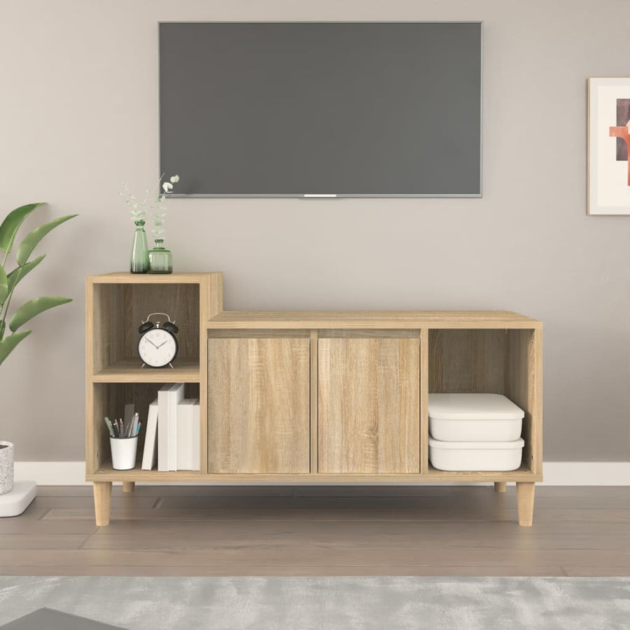 Tv-Meubel 00X35X55 Cm Bewerkt Hout Kleurig Sonoma eiken