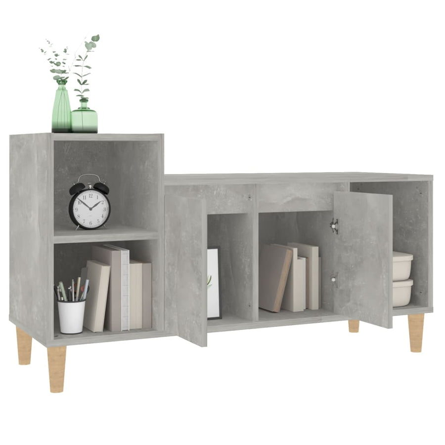 Tv-Meubel 00X35X55 Cm Bewerkt Hout Betongrijs