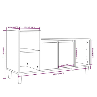 Tv-Meubel 00X35X55 Cm Bewerkt Hout Betongrijs