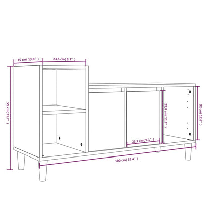 Tv-Meubel 00X35X55 Cm Bewerkt Hout Kleurig Gerookt eiken