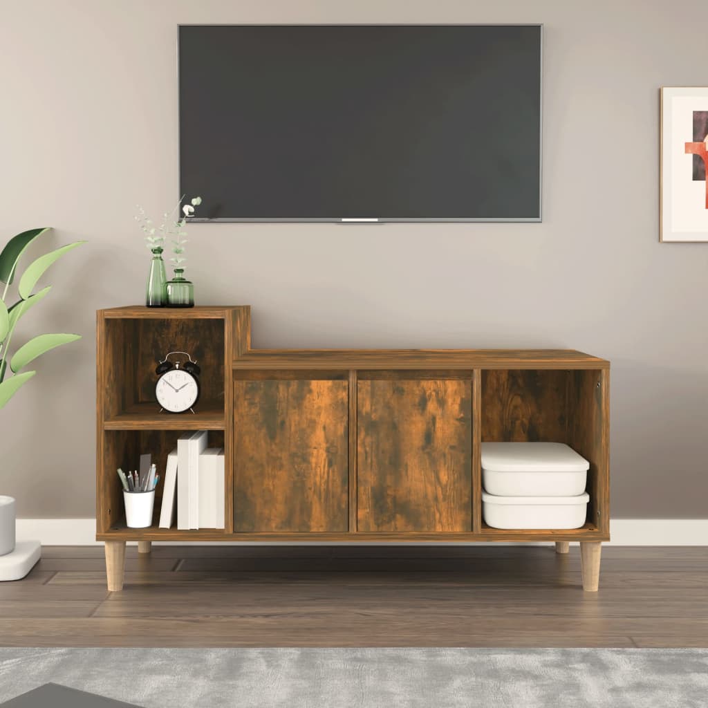 Tv-Meubel 00X35X55 Cm Bewerkt Hout Kleurig Gerookt eiken