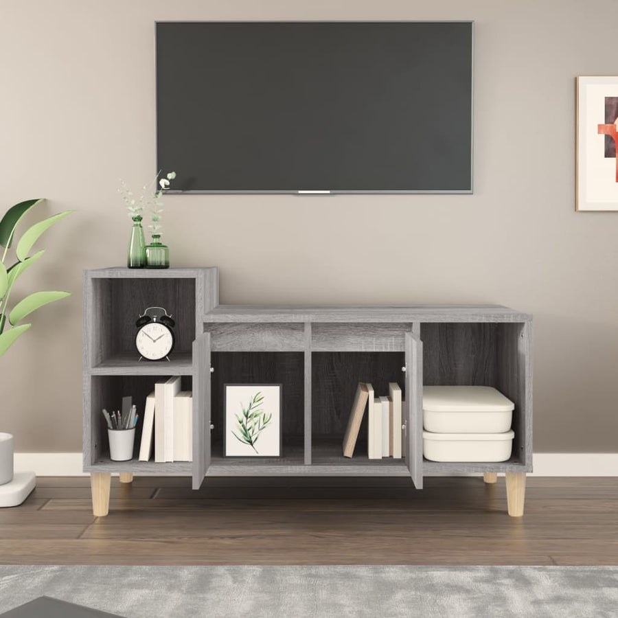 Tv-Meubel 00X35X55 Cm Bewerkt Hout Eikenkleurig Grijs sonoma