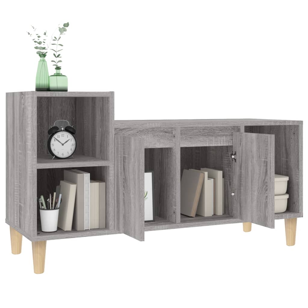 Tv-Meubel 00X35X55 Cm Bewerkt Hout Eikenkleurig Grijs sonoma