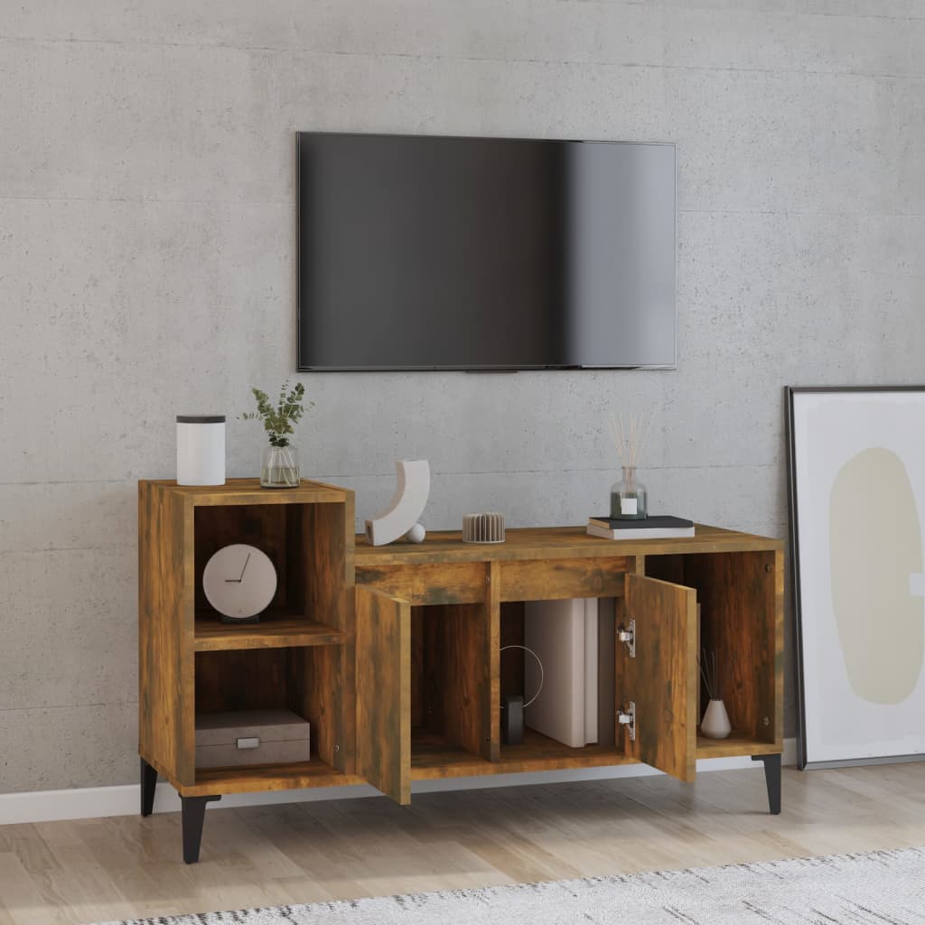 Tv-Meubel 00X35X55 Cm Bewerkt Hout Kleurig Gerookt eiken