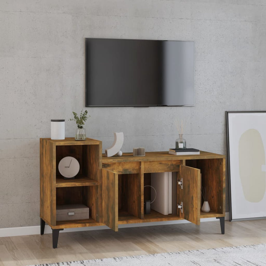 Tv-Meubel 00X35X55 Cm Bewerkt Hout Kleurig Gerookt eiken