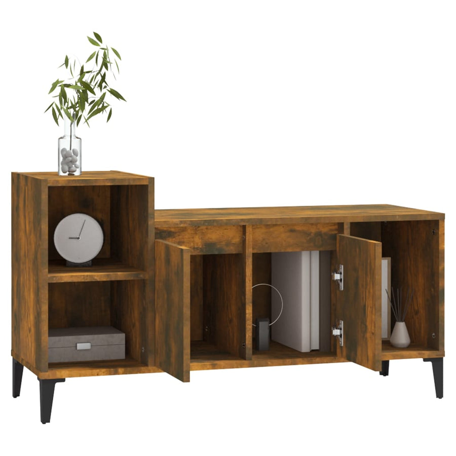 Tv-Meubel 00X35X55 Cm Bewerkt Hout Kleurig Gerookt eiken