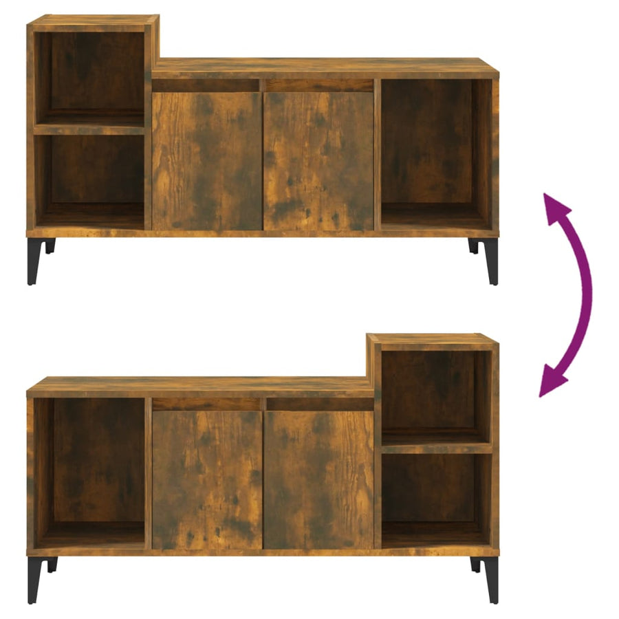Tv-Meubel 00X35X55 Cm Bewerkt Hout Kleurig Gerookt eiken