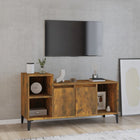 Tv-meubel 100x35x55 cm bewerkt hout gerookt eiken