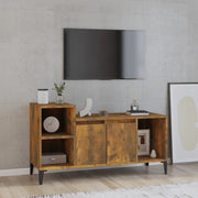 Tv-meubel 100x35x55 cm bewerkt hout gerookt eiken