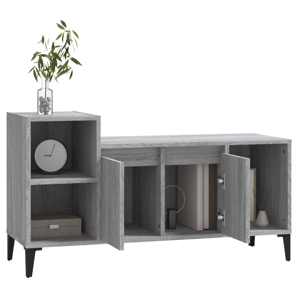 Tv-Meubel 00X35X55 Cm Bewerkt Hout Eikenkleurig Grijs sonoma