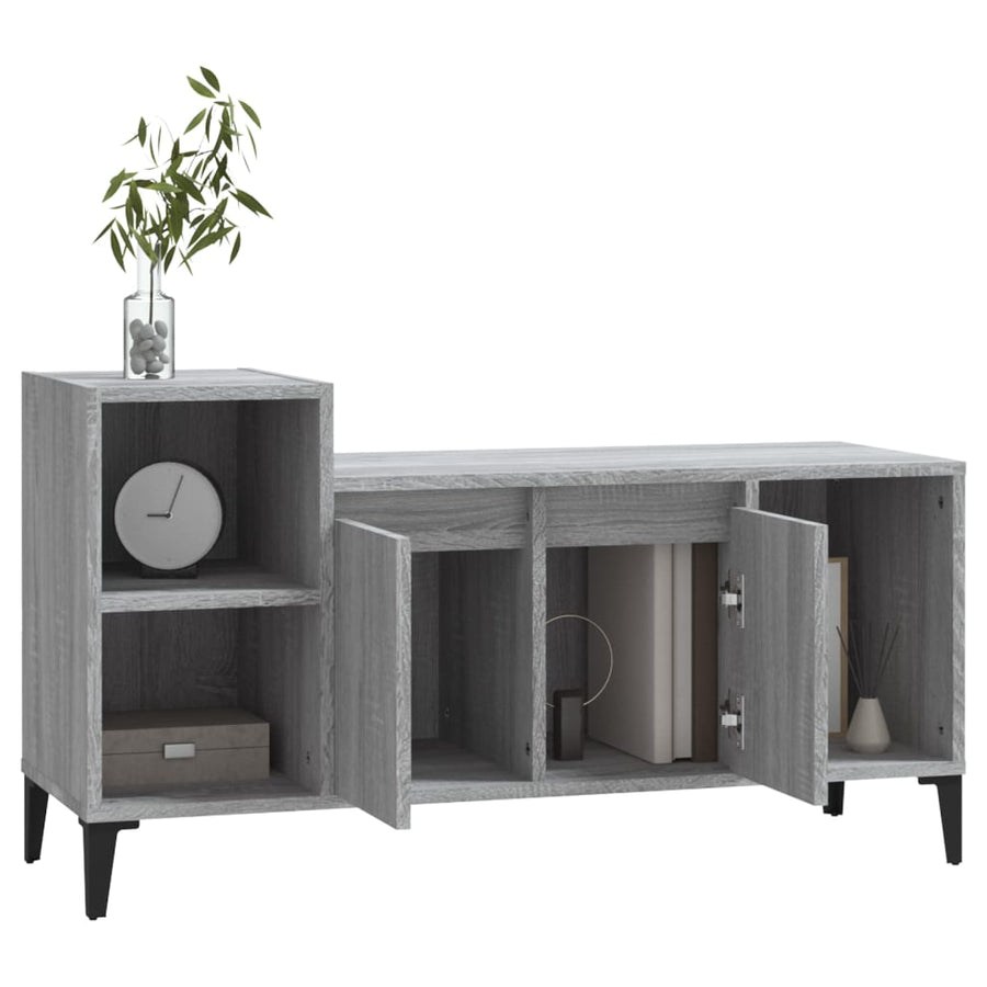 Tv-Meubel 00X35X55 Cm Bewerkt Hout Eikenkleurig Grijs sonoma