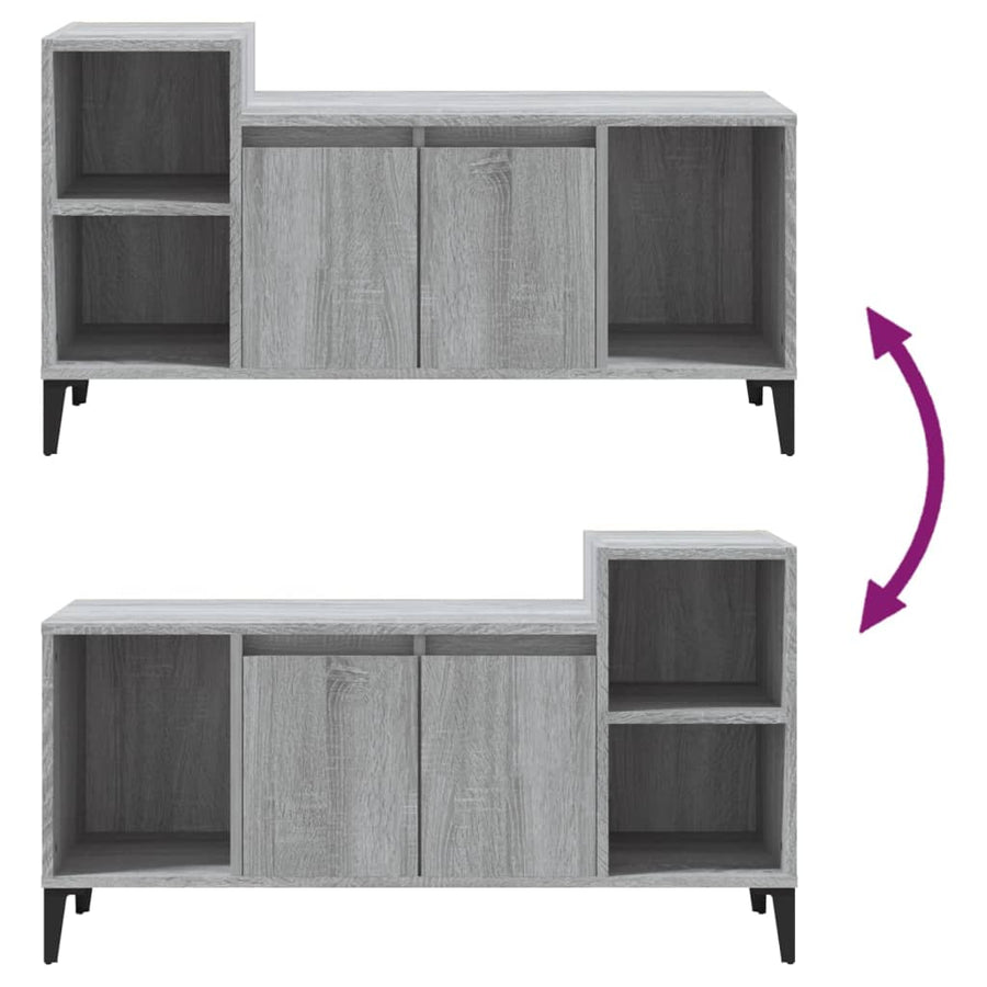 Tv-Meubel 00X35X55 Cm Bewerkt Hout Eikenkleurig Grijs sonoma