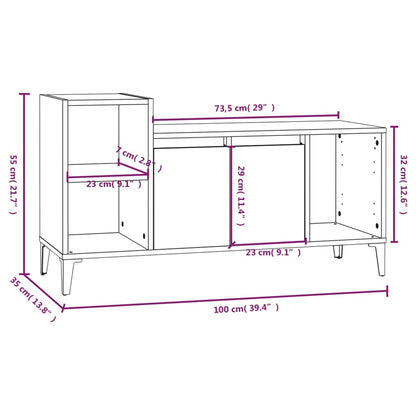Tv-Meubel 00X35X55 Cm Bewerkt Hout Eikenkleurig Grijs sonoma