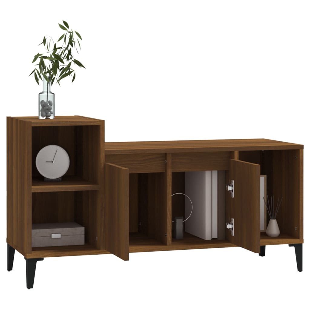 Tv-Meubel 00X35X55 Cm Bewerkt Hout Bruin Eikenkleur Bruineiken