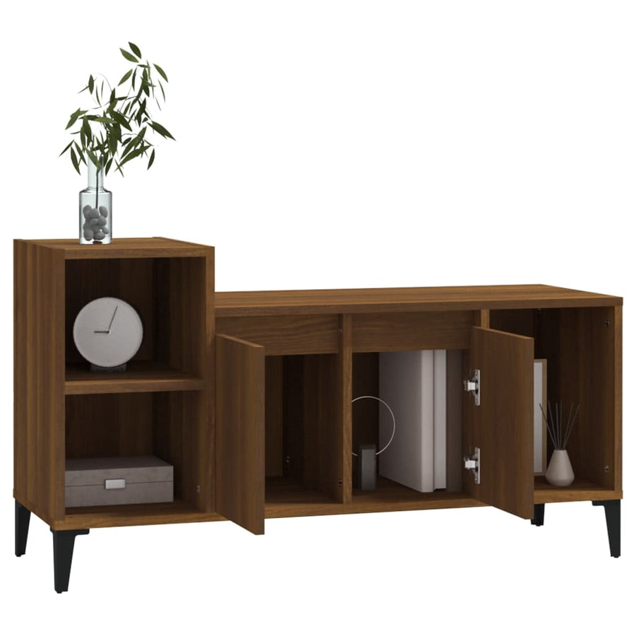 Tv-Meubel 00X35X55 Cm Bewerkt Hout Bruin Eikenkleur Bruineiken