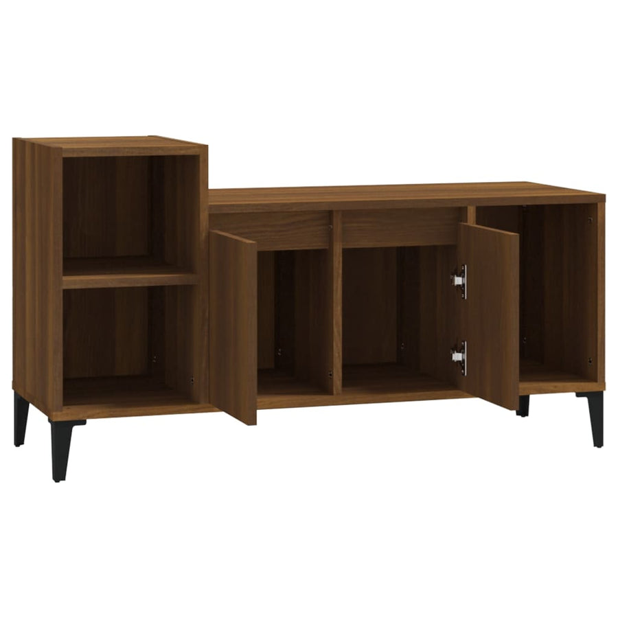 Tv-Meubel 00X35X55 Cm Bewerkt Hout Bruin Eikenkleur Bruineiken