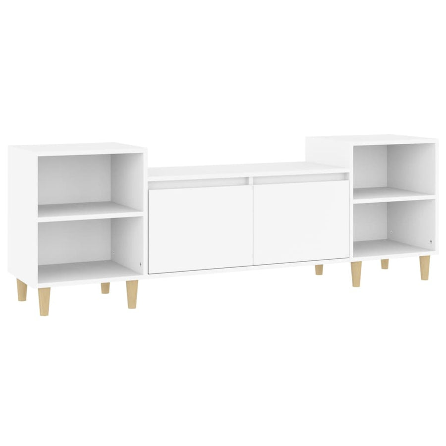 Tv-Meubel 160X35X55 Cm Bewerkt Hout Wit