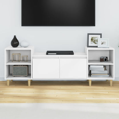 Tv-Meubel 160X35X55 Cm Bewerkt Hout Wit